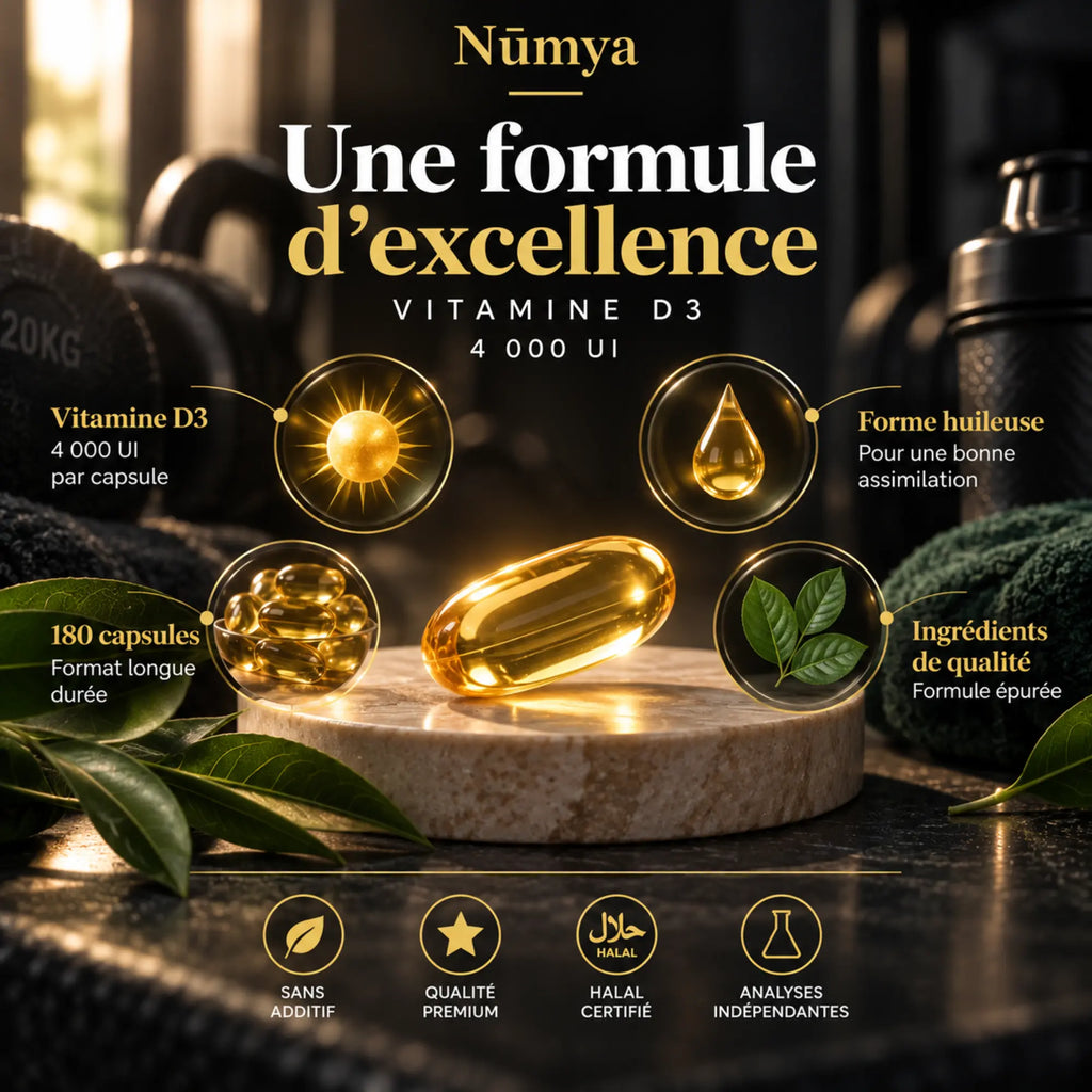 Vitamine D3 4000 UI - 180 Capsules Halal Nūmya