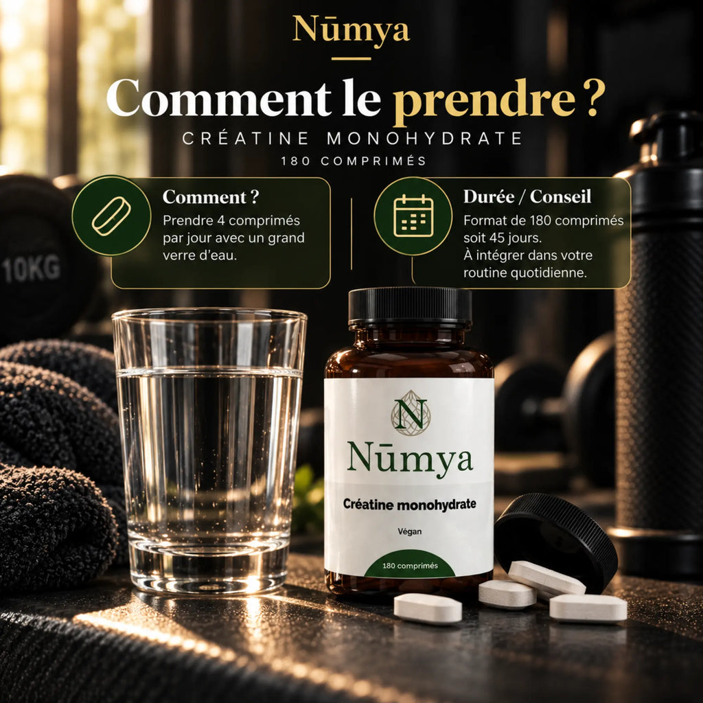 Créatine monohydrate comprimés - 180 comprimés vegan Nūmya