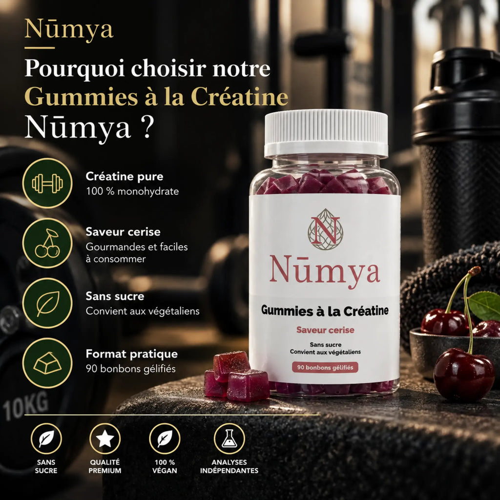 Gummies créatine cerise - 90 gummies vegan Nūmya