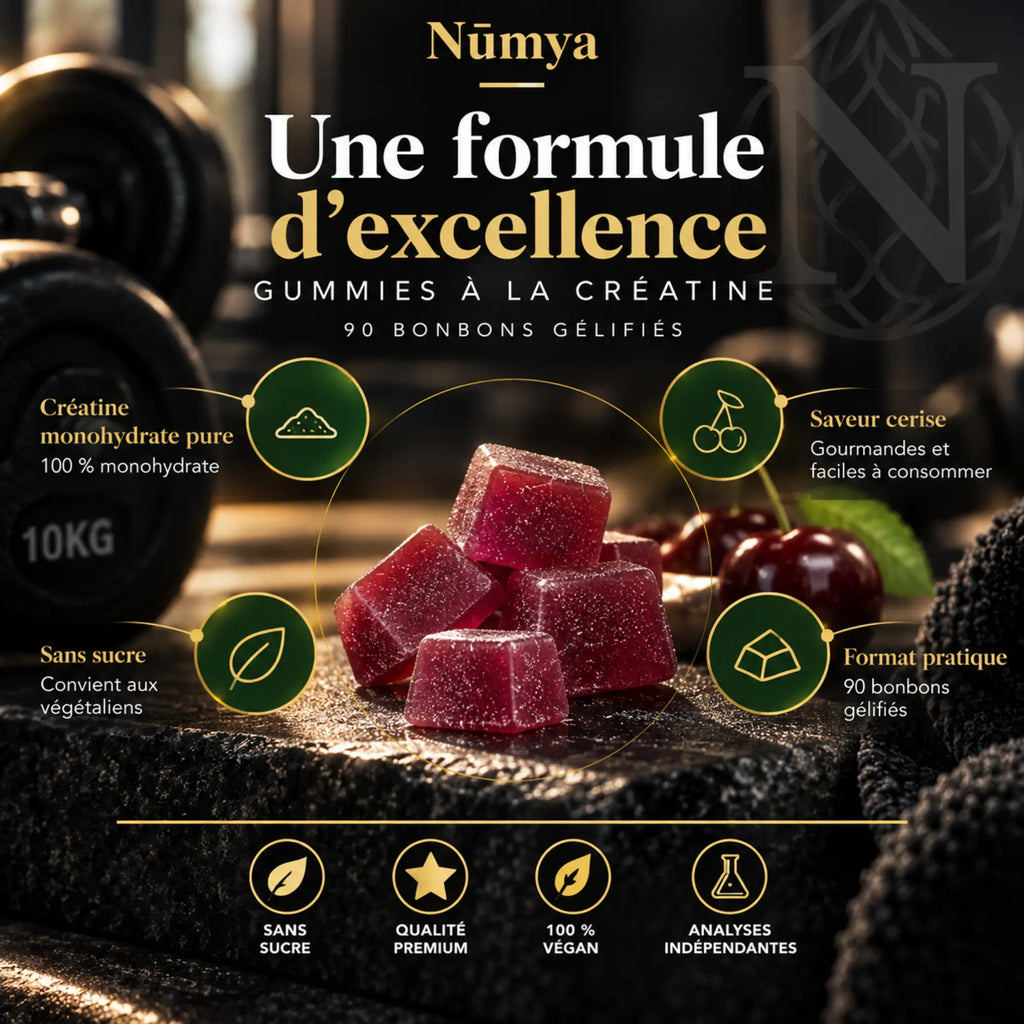 Gummies créatine cerise - 90 gummies vegan Nūmya