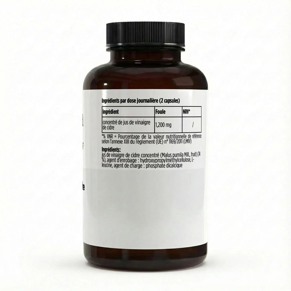Extrait de Vinaigre de Cidre (600 mg/gélule) - 120 gélules vegan ChanceToBrand