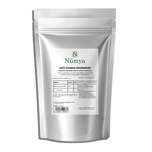 Créatine Monohydrate Micronisée 100% Pure - 1 kg Vegan Nūmya