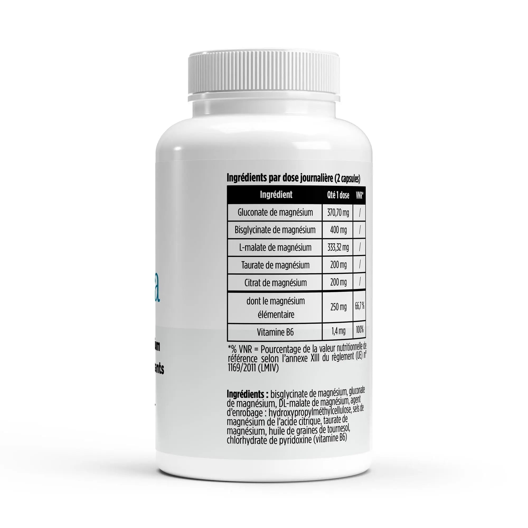 Magnésium Complexe 5x + B6 - 120 gélules vegan Nūmya