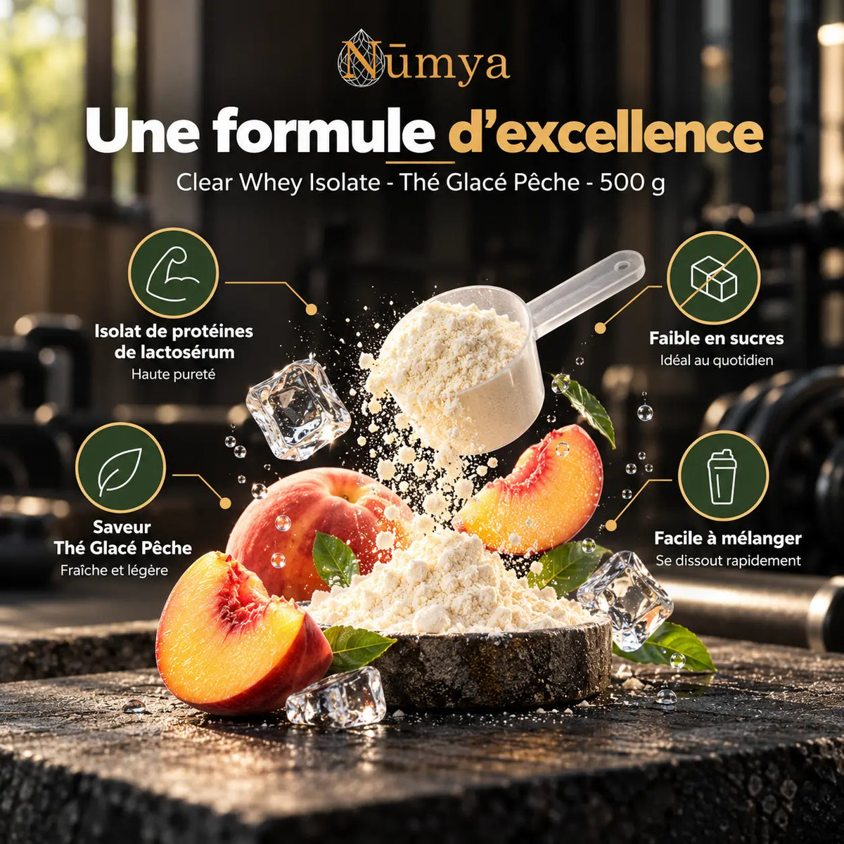 Clear Whey Isolate - Thé Glacé Pêche - 500 g Nūmya