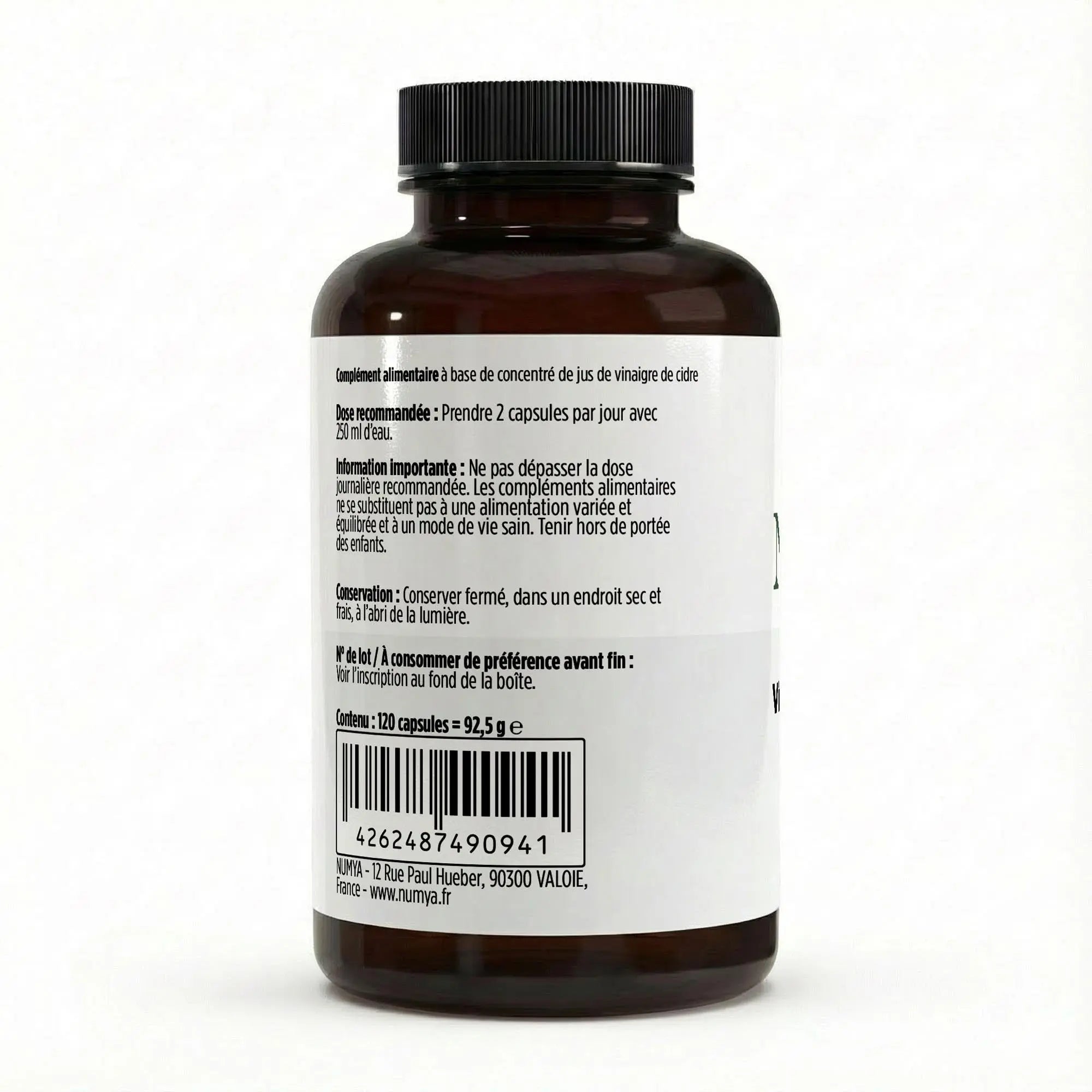 Extrait de Vinaigre de Cidre (600 mg/gélule) - 120 gélules vegan ChanceToBrand