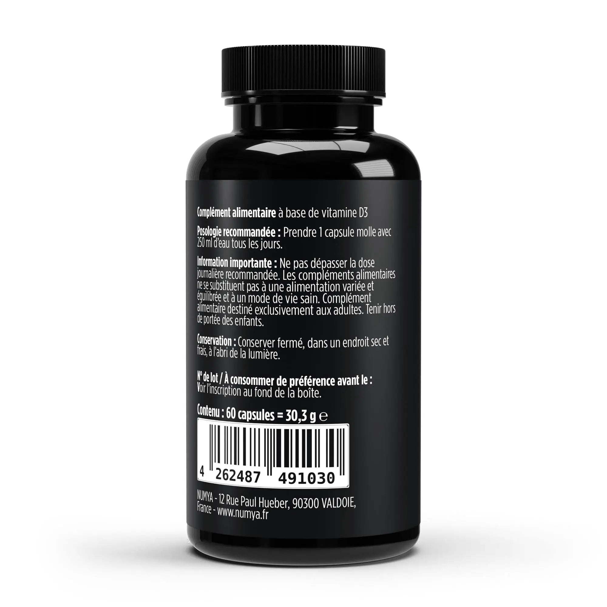 Vitamine D3 3000 UI - 60 Softgels vegan Nūmya