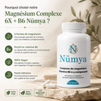 Magnésium Complexe 5x + B6 - 120 gélules vegan Nūmya