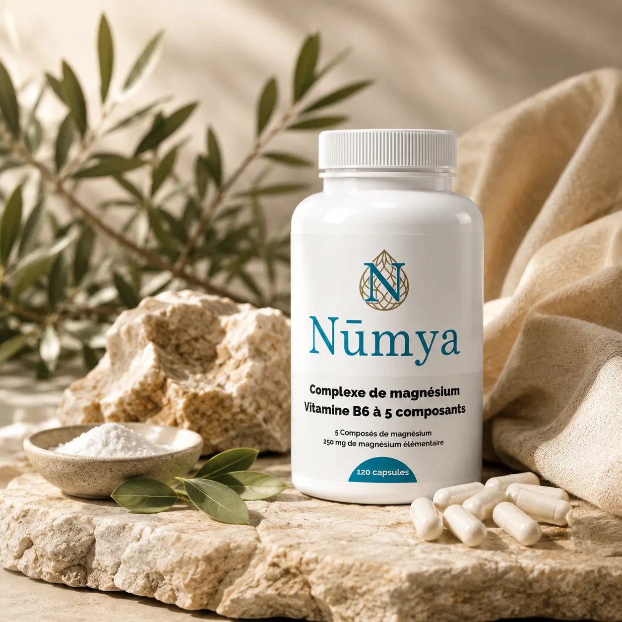 Magnésium Complexe 5x + B6 - 120 gélules vegan Nūmya