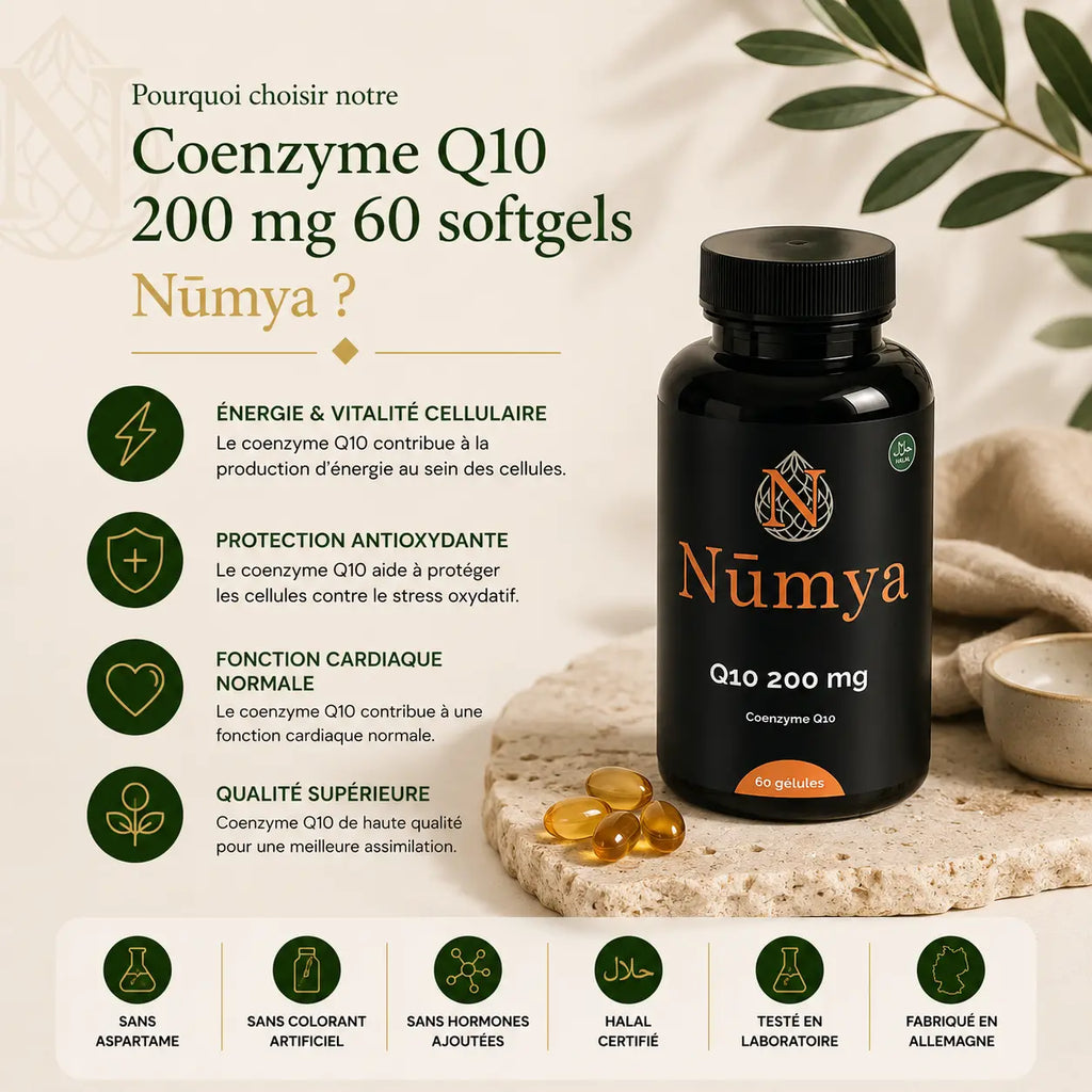 Coenzyme Q10 200 mg - 60 Softgels Certifié Halal ChanceToBrand