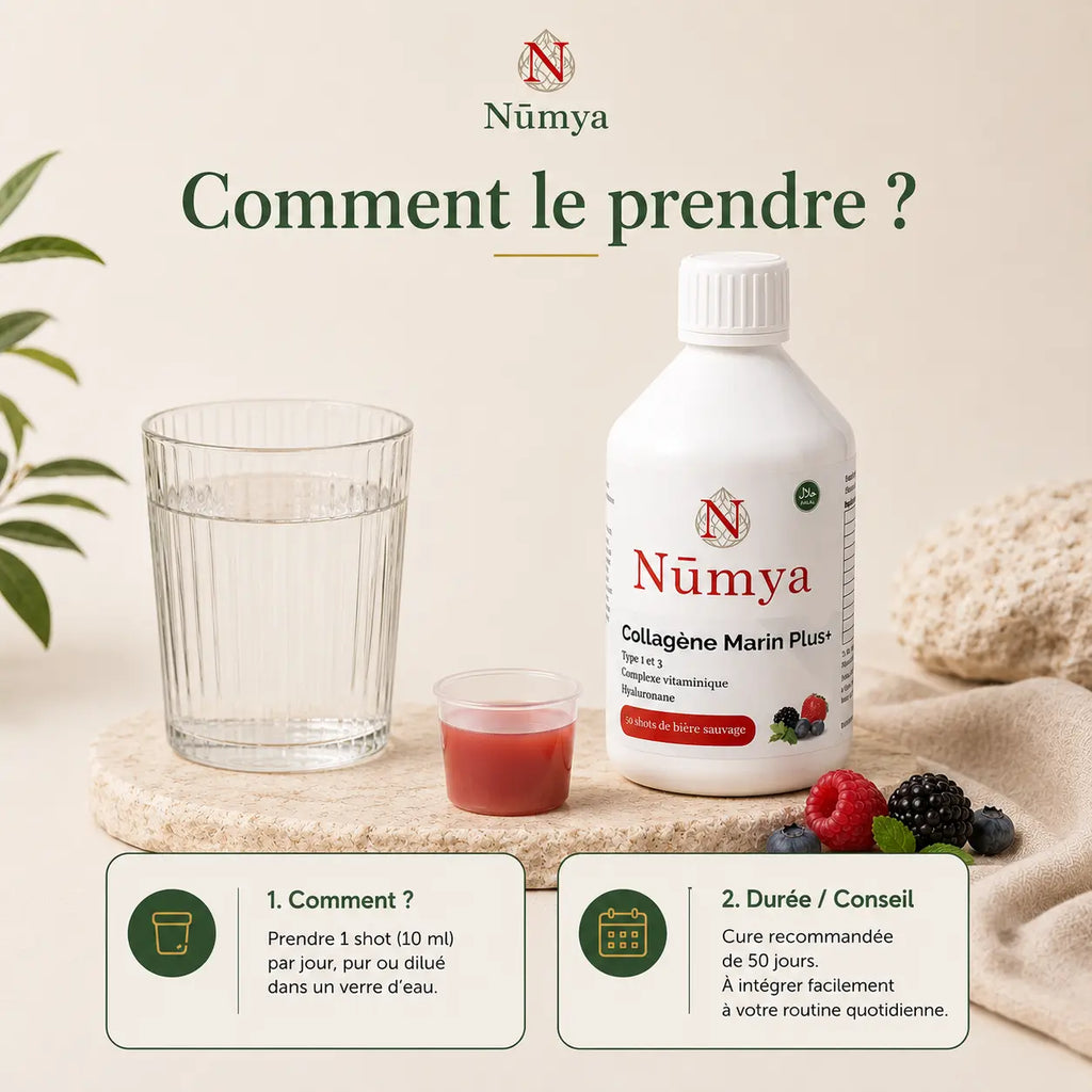 Collagène Marin Plus - 50 Shots - Baies Sauvages - 500 ml Nūmya
