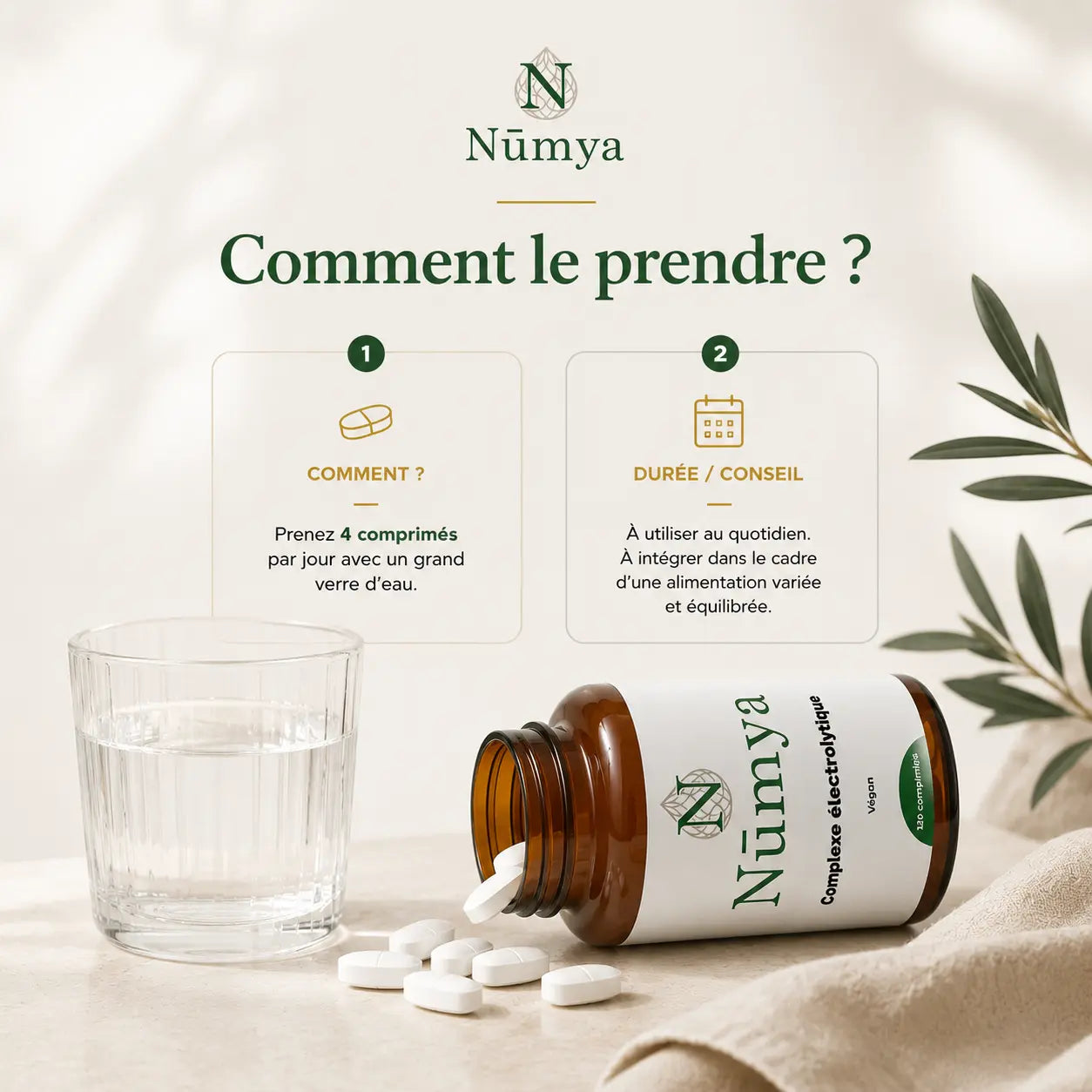 Complexe Électrolytes - 120 comprimés vegan Nūmya