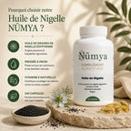 Valeurs nutritionnelles de l’huile de nigelle égyptienne Nūmya