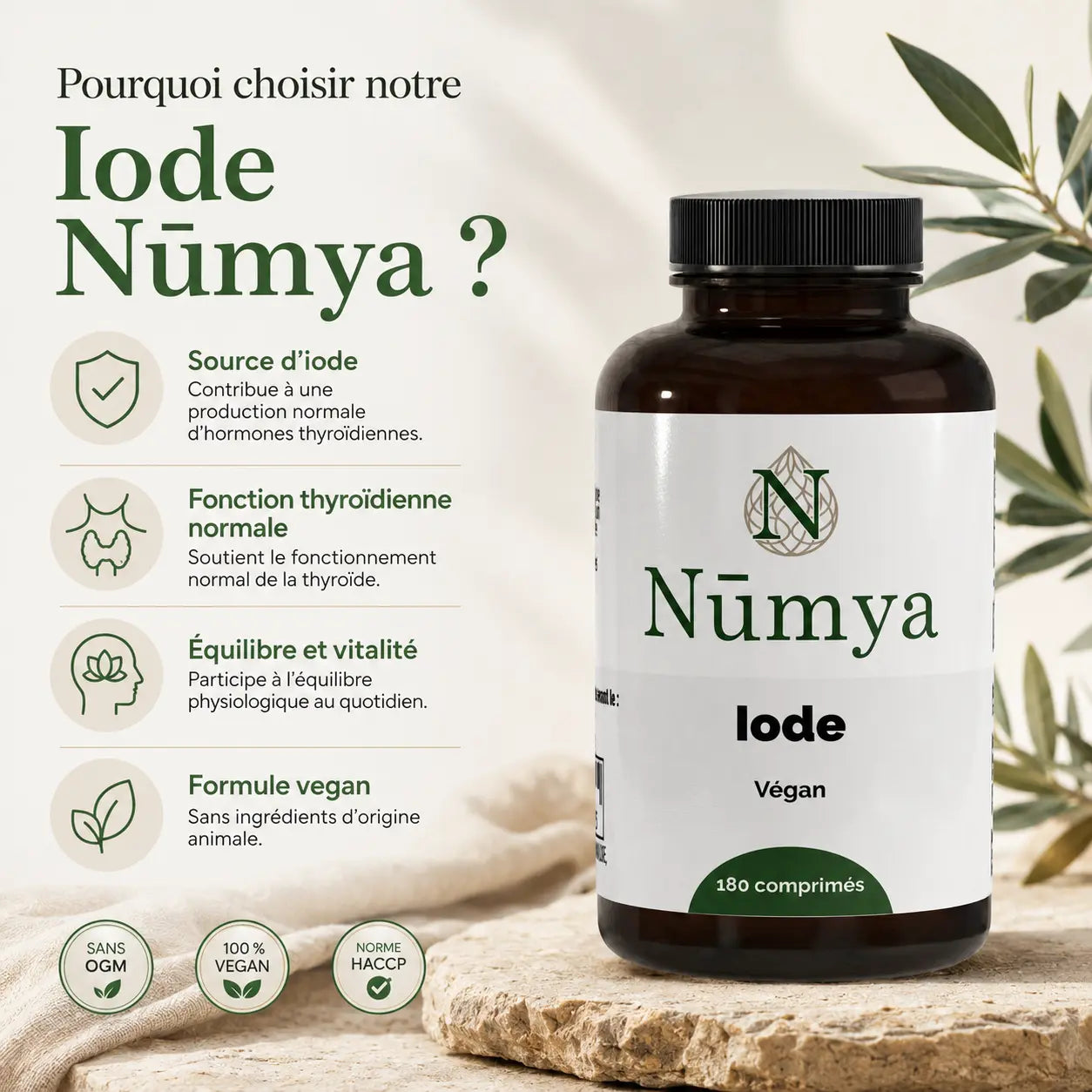 Iode - 180 comprimés vegan Nūmya