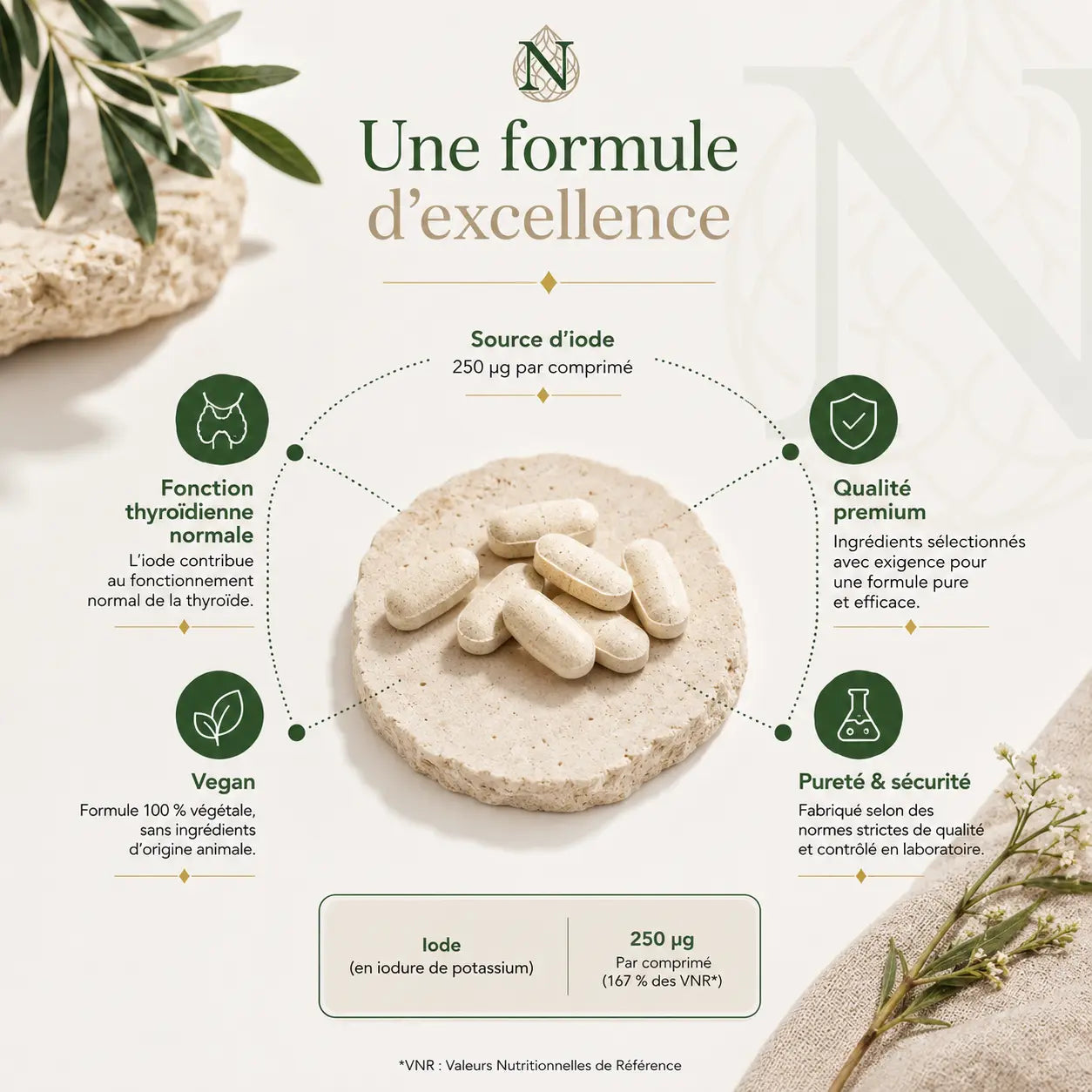 Iode - 180 comprimés vegan Nūmya