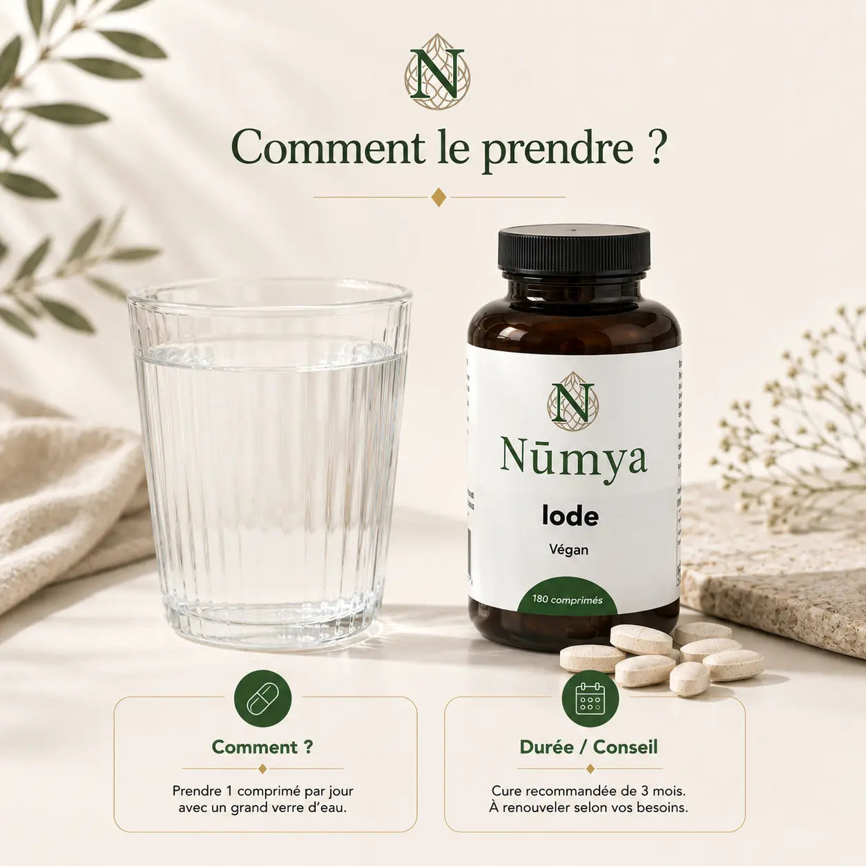 Iode - 180 comprimés vegan Nūmya
