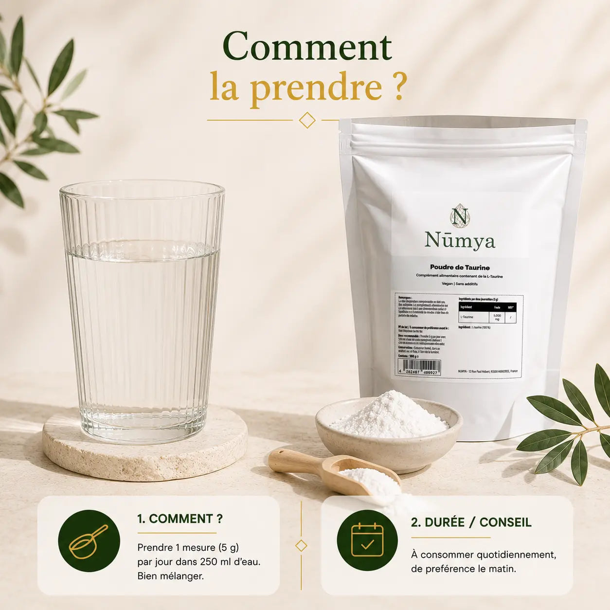 Poudre de Taurine - 500 g Doypack ChanceToBrand
