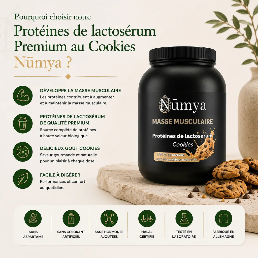 Protéines de lactosérum premium au Cookies - 1 000 g ChanceToBrand