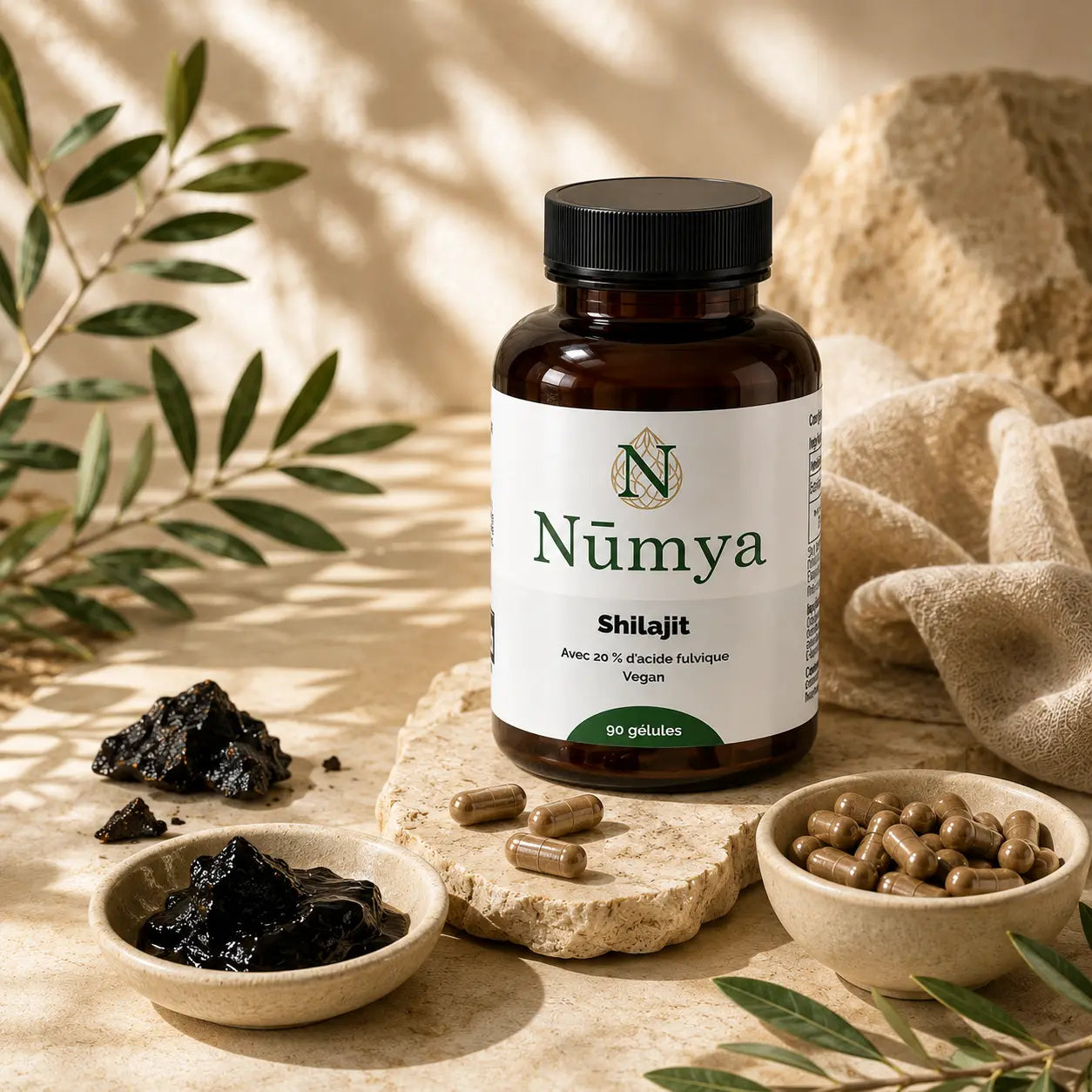 Shilajit (20% Acide Fulvique) - 90 Gélules Véganes Nūmya
