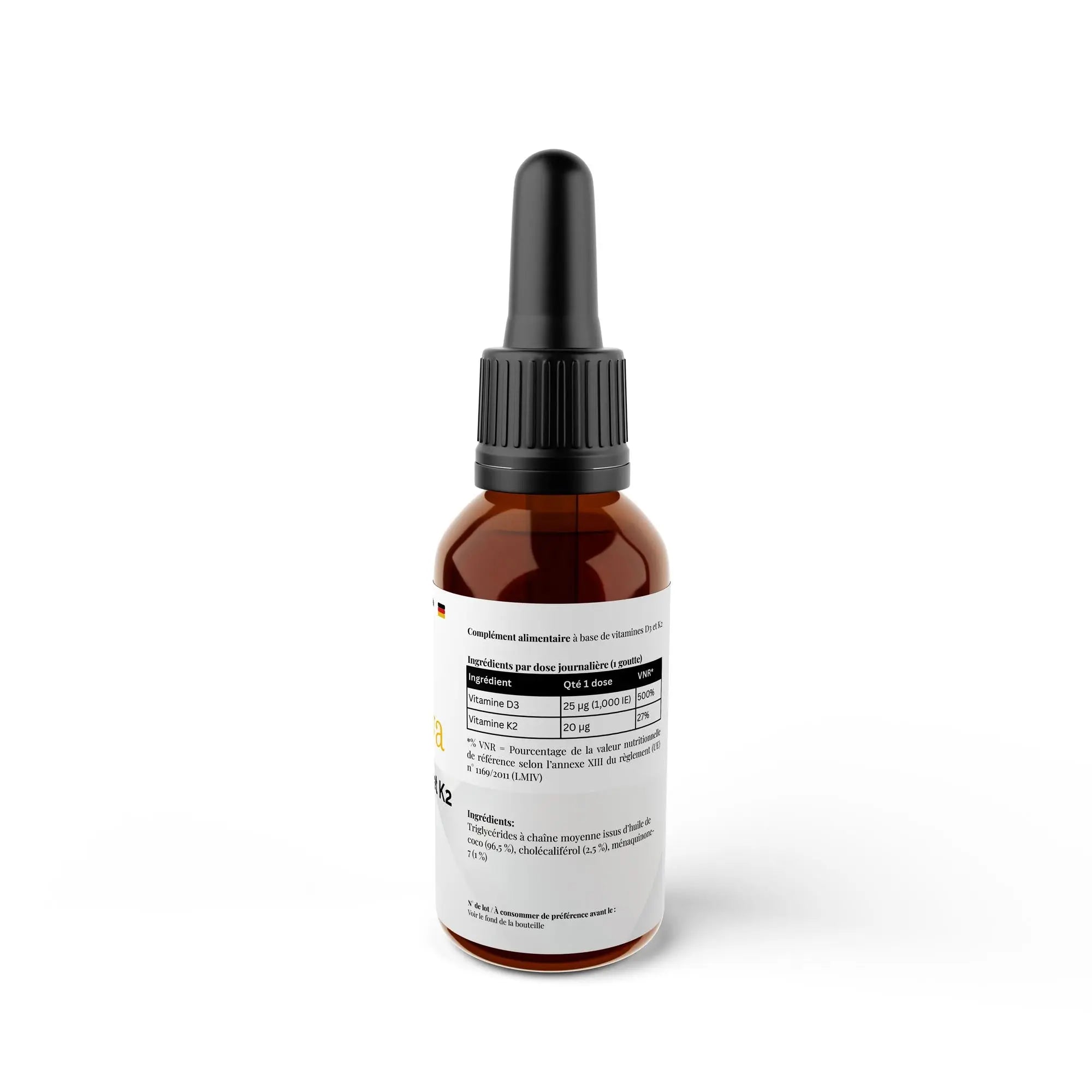 Vitamine D3 + K2 - 1700 Gouttes (1000 I.E.) - 50ml Nūmya