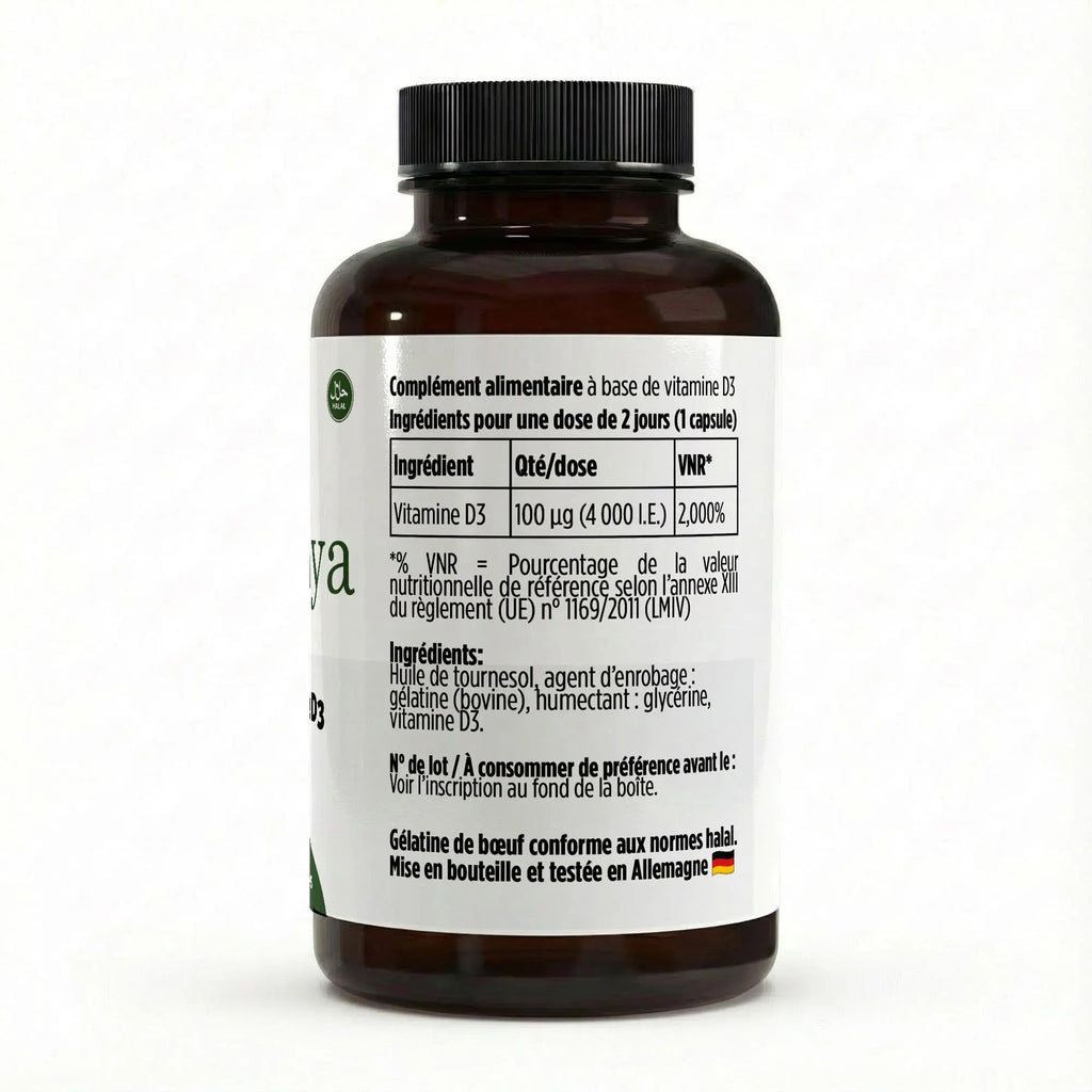 Vitamine D3 4000 UI - 180 Capsules Halal Nūmya