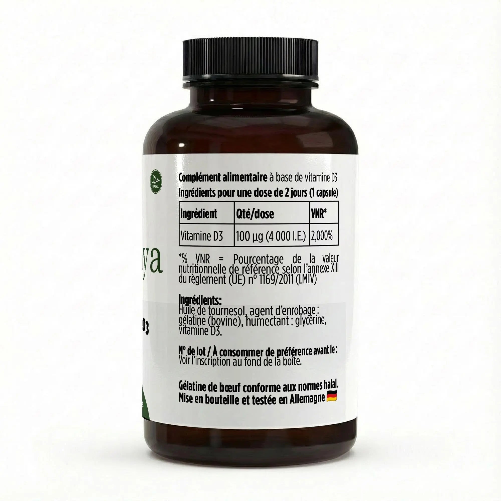 Vitamine D3 4000 UI - 180 Capsules Halal Nūmya