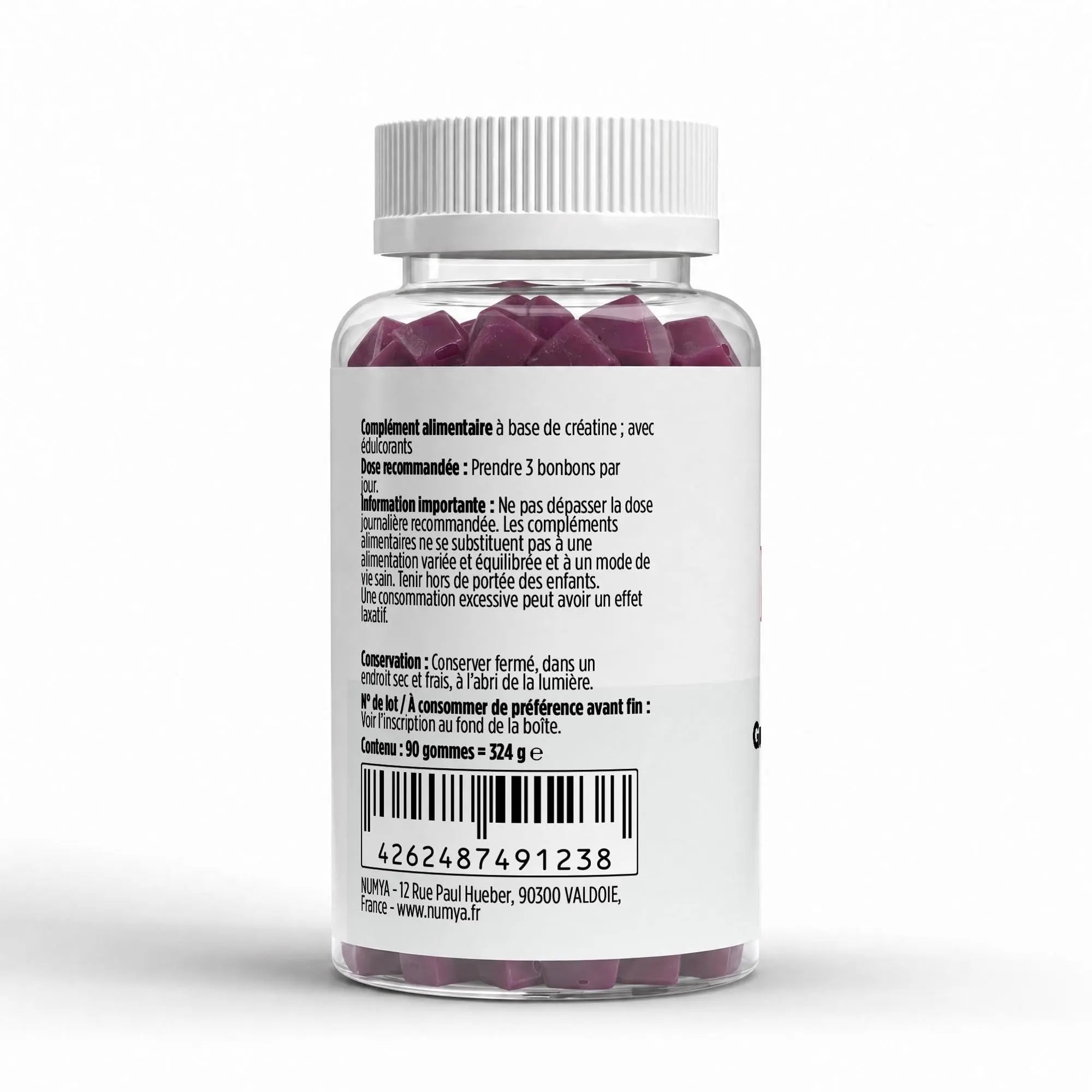Gummies à la Créatine - Cerise - 90 Gommes Vegan Nūmya