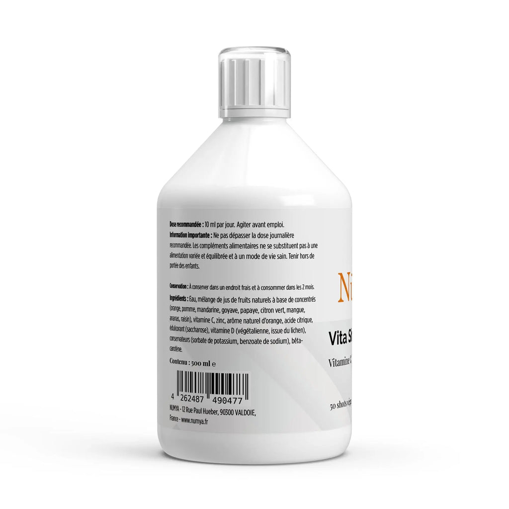 Vita Complete PLUS+ 50 Shots vegan - Orange Fraîche - 500 ml - Certifié halal Nūmya