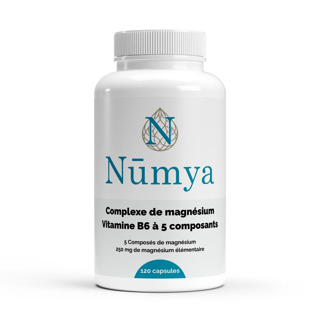 Magnésium Complexe 5x + B6 - 120 gélules vegan Nūmya
