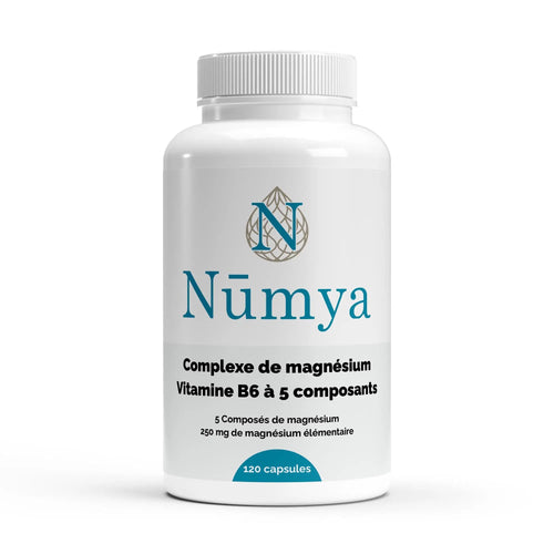 Magnésium Complexe 5x + B6 - 120 gélules vegan Nūmya