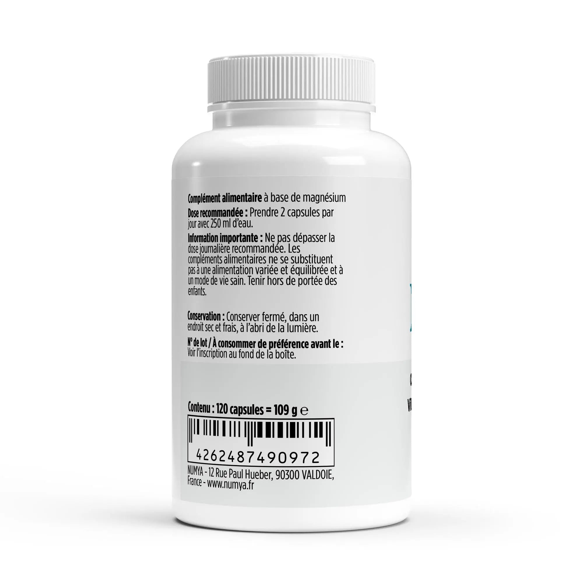 Magnésium Complexe 5x + B6 - 120 gélules vegan Nūmya