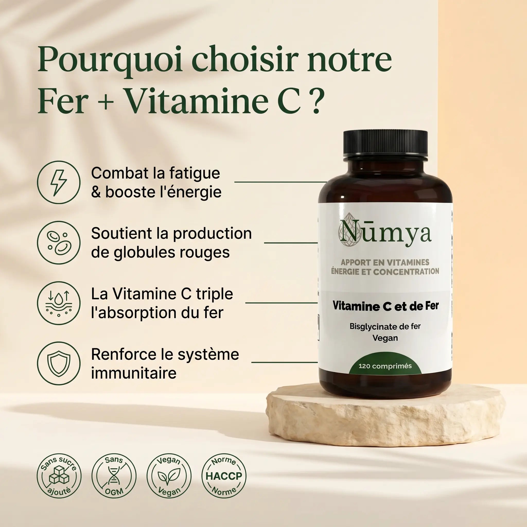 Fer + Vitamine C - 120 comprimés vegan ChanceToBrand