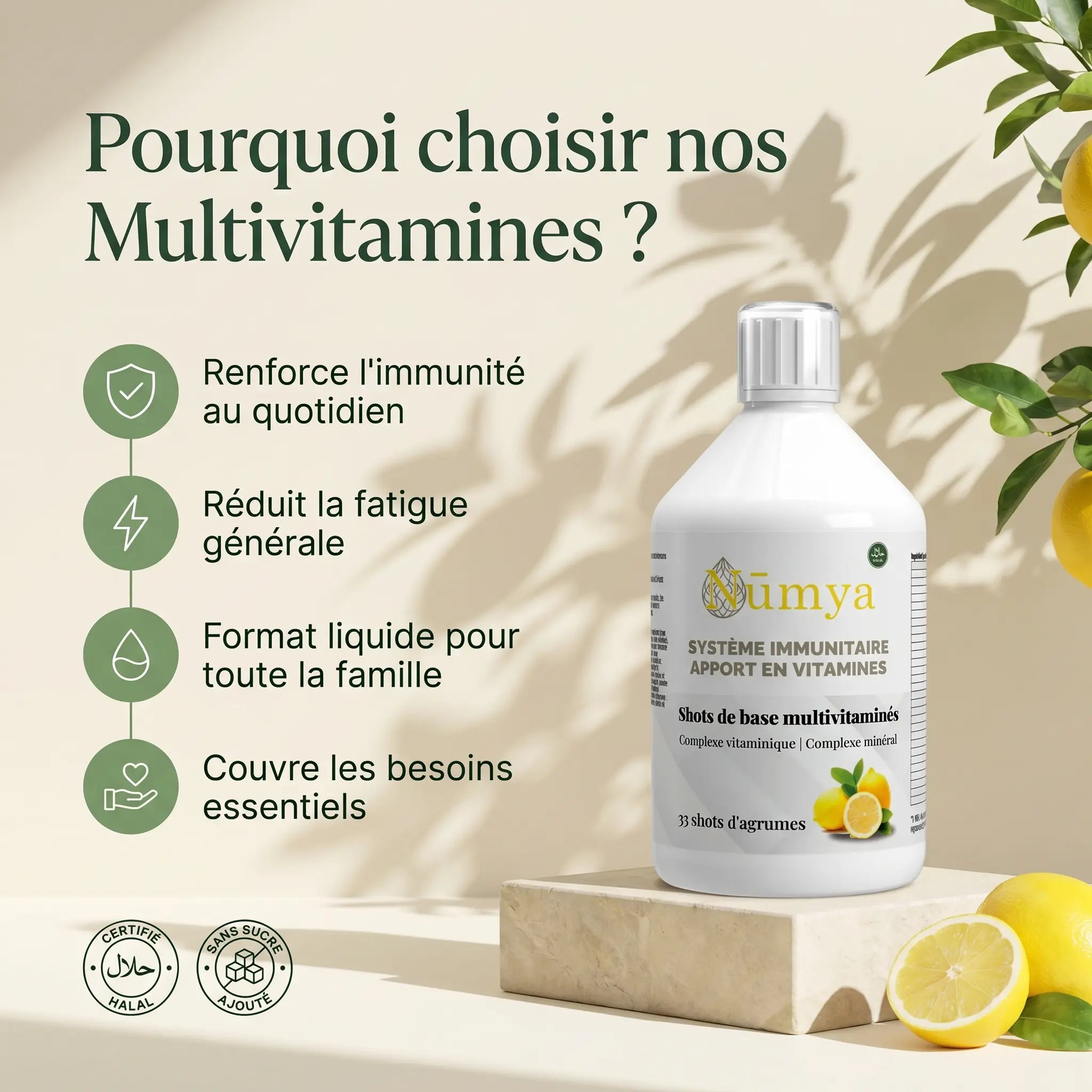 Multivitamines Basic Shots Plus+ - 500 ml - Certifié halal ChanceToBrand