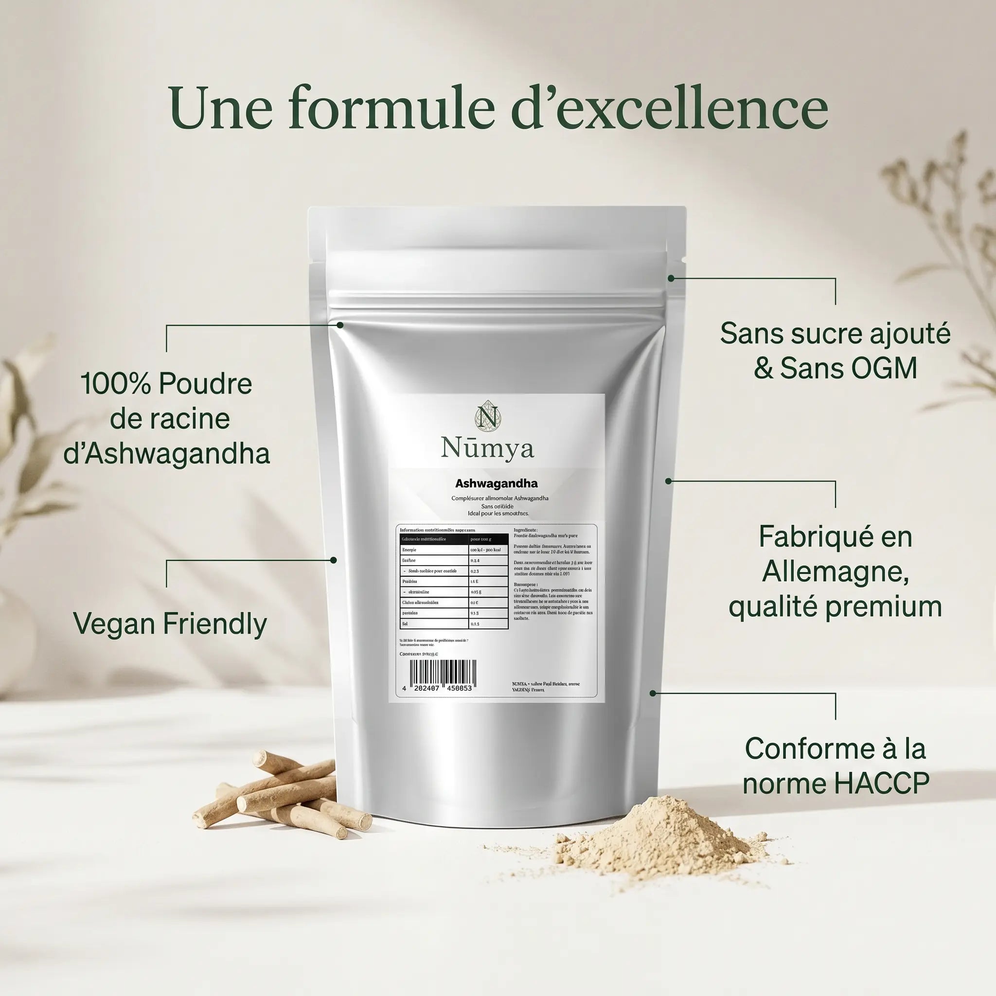 Poudre d'Ashwagandha - 500 g Doypack ChanceToBrand