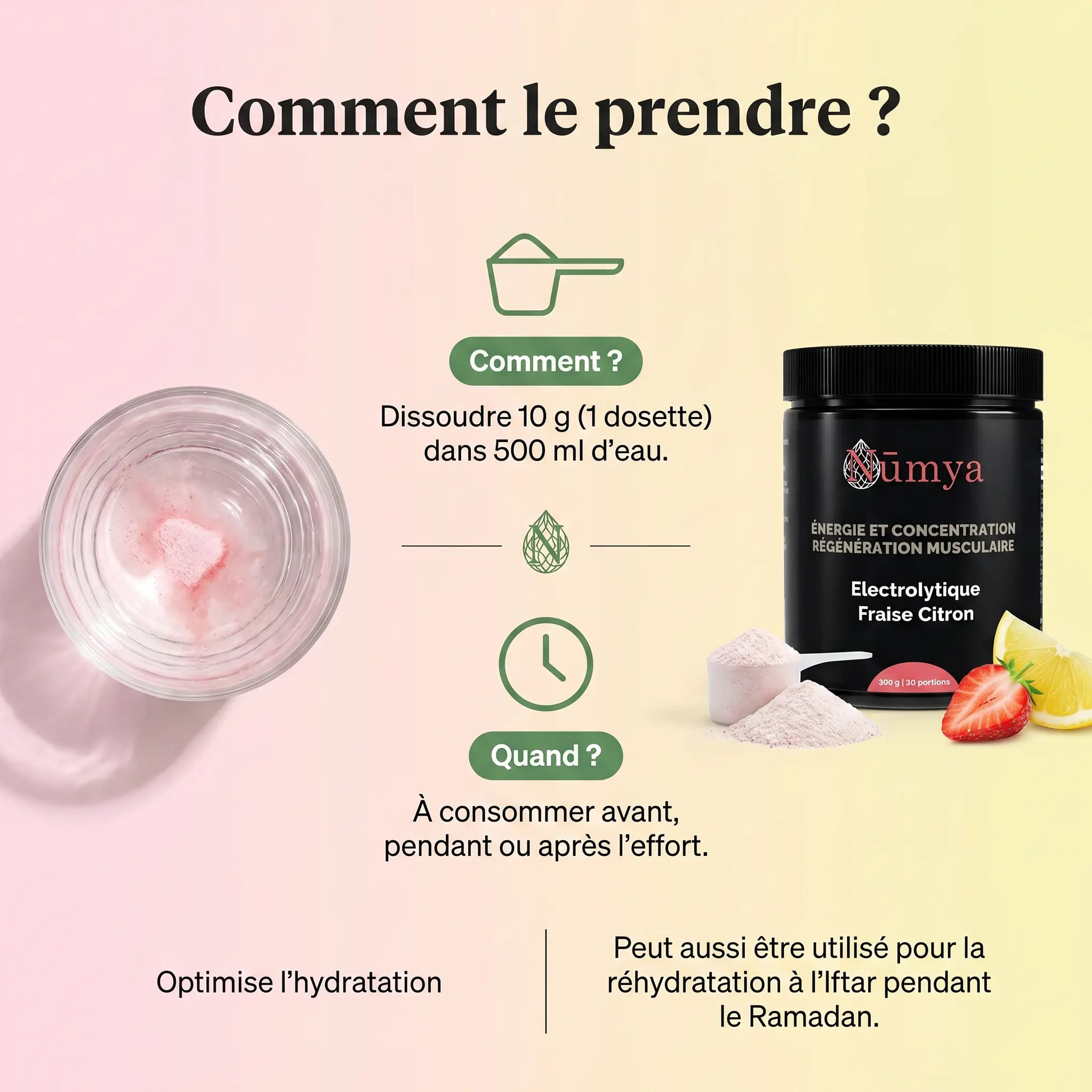 Électrolytes en Poudre Fraise Citron - 300 g ChanceToBrand