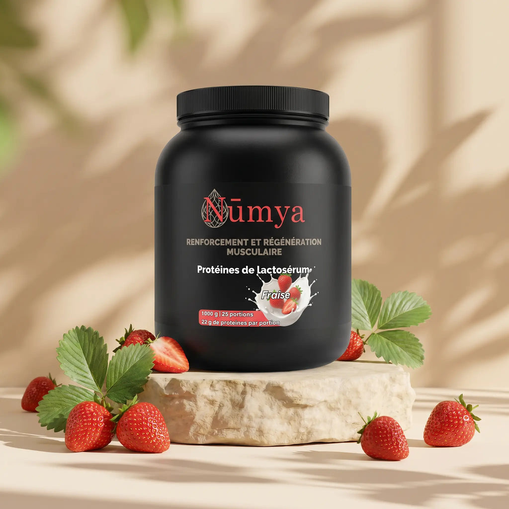 Protéines de lactosérum premium à la Fraise - 1 000g