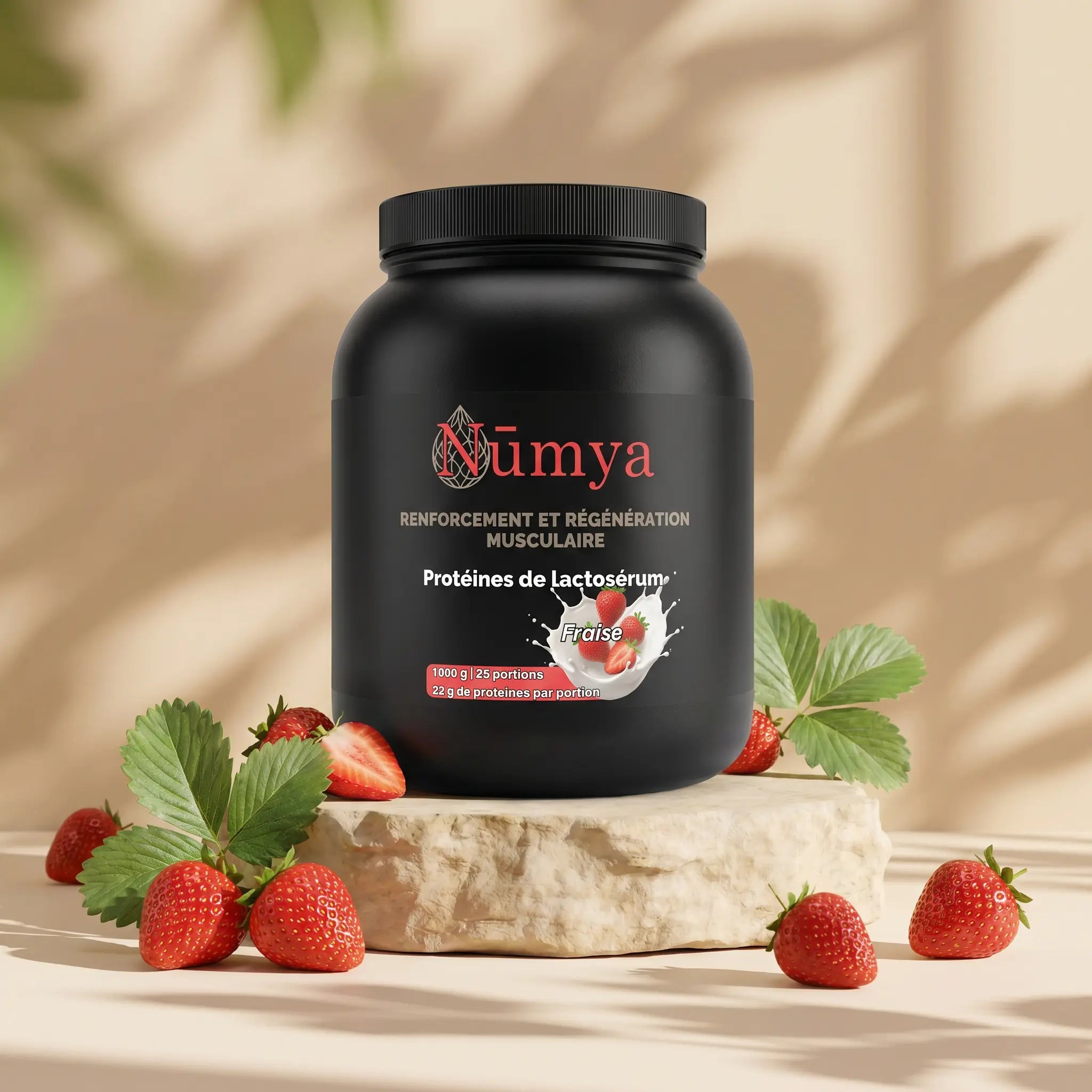 Protéines de lactosérum premium à la Fraise - 1 000g